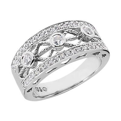 18K White Gold Round Diamond Ladies Ring 0.51ct 3 18K White Gold Round Diamond Ladies Ring 0.51ct