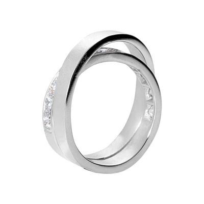 18K White Gold Round Diamond Ladies Ring 0.55ct 8.9mm 5 18K White Gold Round Diamond Ladies Ring 0.55ct 8.9mm - Image 3