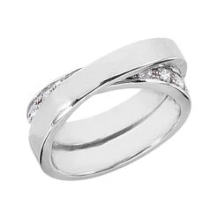 18K White Gold Round Diamond Ladies Ring 0.55ct 8.9mm