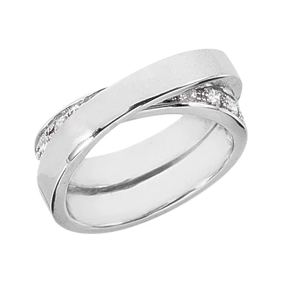 18K White Gold Round Diamond Ladies Ring 0.55ct 8.9mm 3 18K White Gold Round Diamond Ladies Ring 0.55ct 8.9mm