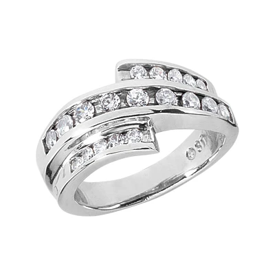 18K White Gold Round Diamond Ladies Ring 0.56ct 10.9mm 3 18K White Gold Round Diamond Ladies Ring 0.56ct 10.9mm