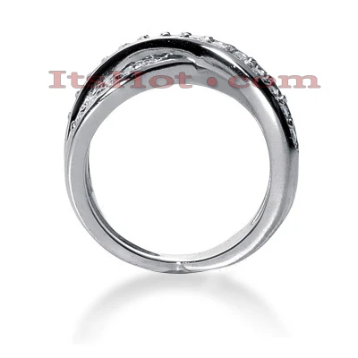 18K White Gold Round Diamond Ladies Ring 0.58ct 8.3mm 4 18K White Gold Round Diamond Ladies Ring 0.58ct 8.3mm - Image 2