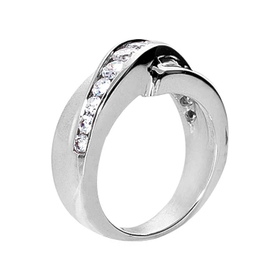 18K White Gold Round Diamond Ladies Ring 0.80ct 7.7mm 5 18K White Gold Round Diamond Ladies Ring 0.80ct 7.7mm - Image 3