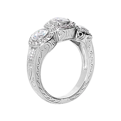 18K White Gold Round Diamond Ladies Ring 0.84ct 4.2mm 5 18K White Gold Round Diamond Ladies Ring 0.84ct 4.2mm - Image 3