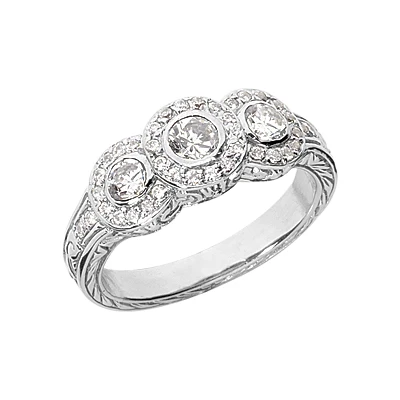 18K White Gold Round Diamond Ladies Ring 0.84ct 4.2mm 3 18K White Gold Round Diamond Ladies Ring 0.84ct 4.2mm