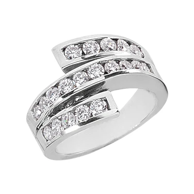 18K White Gold Round Diamond Ladies Ring 0.90ct 14.1mm 3 18K White Gold Round Diamond Ladies Ring 0.90ct 14.1mm