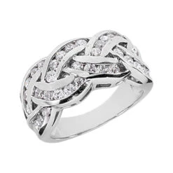 18K White Gold Round Diamond Ladies Ring 1.20ct 10.1mm