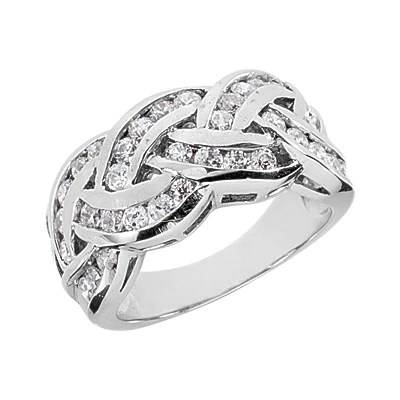 18K White Gold Round Diamond Ladies Ring 1.20ct 10.1mm 3 18K White Gold Round Diamond Ladies Ring 1.20ct 10.1mm