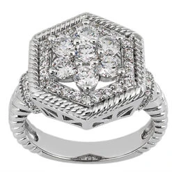 18K White Gold Round Diamond Ladies Ring 1.49ct