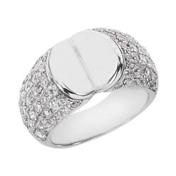 18K White Gold Round Diamond Ladies Ring 1.70ct