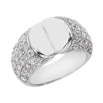 18K White Gold Round Diamond Ladies Ring 1.70ct 3 18K White Gold Round Diamond Ladies Ring 1.70ct