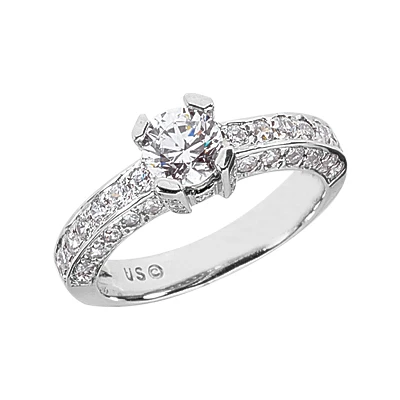 18K White Gold Round Diamond Ladies Ring 1.83ct 4.1mm 3 18K White Gold Round Diamond Ladies Ring 1.83ct 4.1mm
