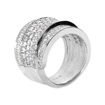 18K White Gold Round Diamond Ladies Ring 2.90ct 5 18K White Gold Round Diamond Ladies Ring 2.90ct - Image 3