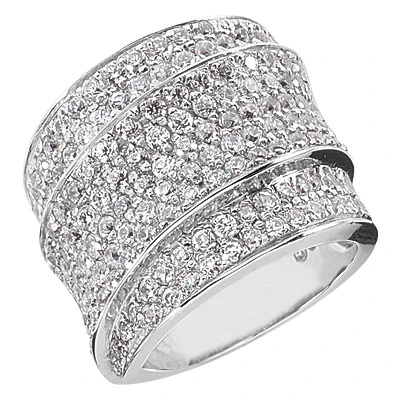 18K White Gold Round Diamond Ladies Ring 2.90ct 3 18K White Gold Round Diamond Ladies Ring 2.90ct