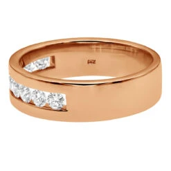 18K White Gold Round Diamond Men's Wedding Ring 0.81ct -Its Hot Jewelry Shop 18k gold round diamond mens wedding ring 081ct p 31191 back rose 20221011 20221027