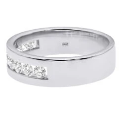 18K White Gold Round Diamond Men's Wedding Ring 0.81ct -Its Hot Jewelry Shop 18k gold round diamond mens wedding ring 081ct p 31191 back white 20221011 20221027