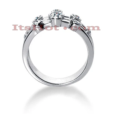 18K White Gold Round Diamond Right Hand Ladies Ring 0.39ct 4 18K White Gold Round Diamond Right Hand Ladies Ring 0.39ct - Image 2
