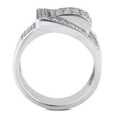 18K White Gold Round Diamond Right Hand Ladies Ring 0.50ct 5 18K White Gold Round Diamond Right Hand Ladies Ring 0.50ct - Image 3