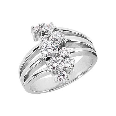 18K White Gold Round Diamond Right Hand Ladies Ring 0.65ct 3 18K White Gold Round Diamond Right Hand Ladies Ring 0.65ct