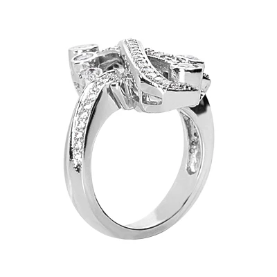 18K White Gold Round Diamond Right Hand Ladies Ring 0.71ct 5 18K White Gold Round Diamond Right Hand Ladies Ring 0.71ct - Image 3