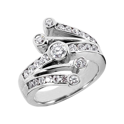 18K White Gold Round Diamond Right Hand Ladies Ring 0.75ct 3 18K White Gold Round Diamond Right Hand Ladies Ring 0.75ct