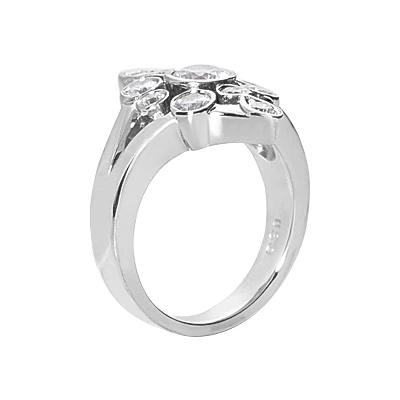 18K White Gold Round Diamond Right Hand Ladies Ring 1.11ct 5 18K White Gold Round Diamond Right Hand Ladies Ring 1.11ct - Image 3