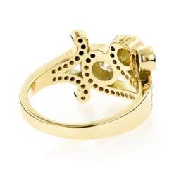 18K Yellow Gold Round Diamond Right Hand Women's Ring 1.17ct -Its Hot Jewelry Shop 18k gold round diamond right hand womens ring 117ct p 31591 backye