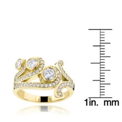 18K Yellow Gold Round Diamond Right Hand Women's Ring 1.17ct -Its Hot Jewelry Shop 18k gold round diamond right hand womens ring 117ct p 31591 rulerye