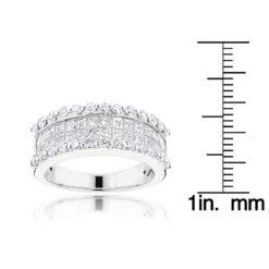 18K White Gold Round Princess Diamond Band 2.28ct 12 18K White Gold Round Princess Diamond Band 2.28ct -Its Hot Jewelry Shop 18k gold round princess diamond band 228ct p 50165 ruler white