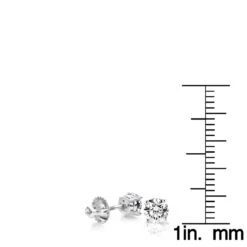18K White Gold Solitaire Round Diamond Stud Earrings 0.75ct -Its Hot Jewelry Shop 18k gold solitaire round diamond stud earrings 075ct rulerwh
