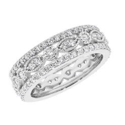 18K White Gold Tacori Style Diamond Full Eternity Ring 1.81c