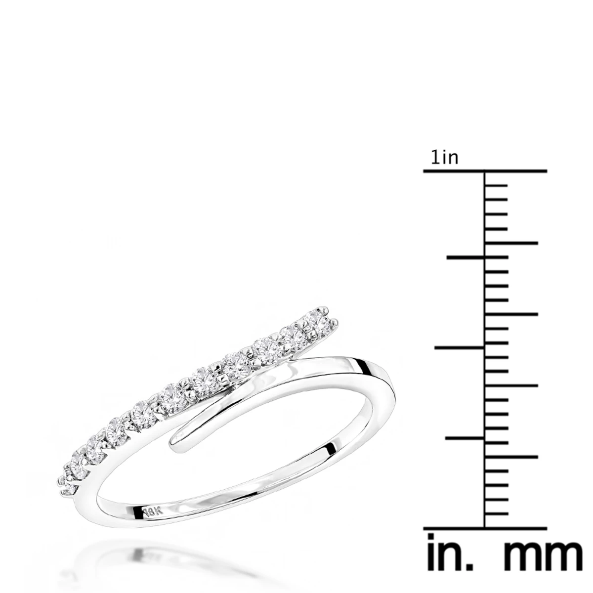 18K White Gold Women's Designer Diamond Wedding Band 0.32ct 7 18K White Gold Women's Designer Diamond Wedding Band 0.32ct - Image 5