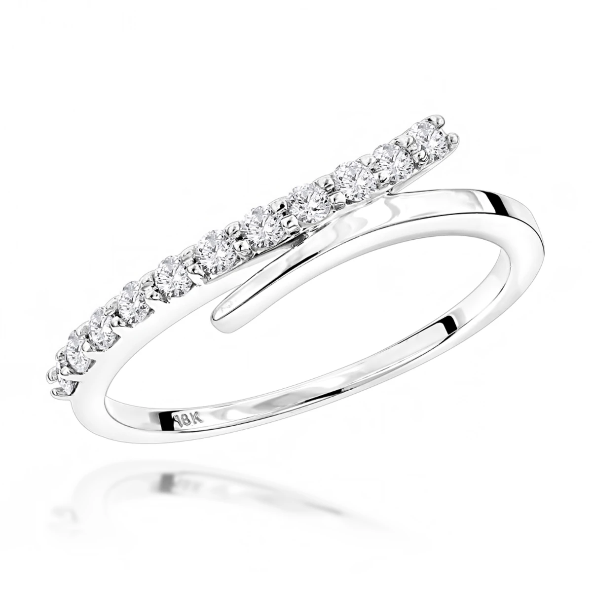 18K White Gold Women's Designer Diamond Wedding Band 0.32ct 3 18K White Gold Women's Designer Diamond Wedding Band 0.32ct