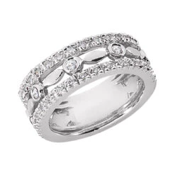 18K White Gold Women's Diamond Ring 0.63ct 7.0mm