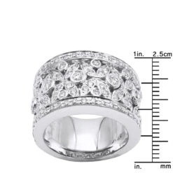 18K White Gold Women's Diamond Ring 1.20ct 13.4mm -Its Hot Jewelry Shop 18k gold womens diamond ring 120ct p 32524 rulerwh