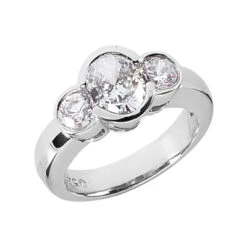 Thin 18K White Gold Women's Diamond Ring 1.50ct