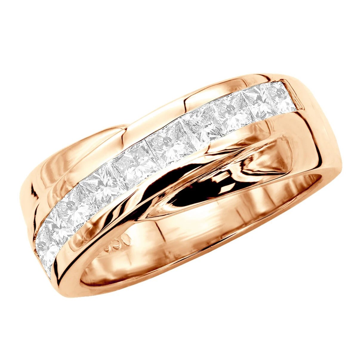 18K White Gold Women's Diamond Wedding Band 1ct 5 18K White Gold Women's Diamond Wedding Band 1ct - Image 3