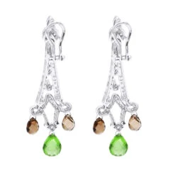 18K White Gold Peridot Diamond Chandelier Earrings 0.99ct 8 18K White Gold Peridot Diamond Chandelier Earrings 0.99ct -Its Hot Jewelry Shop 18k peridot diamond chandelier earrings 099ct p 22369 back white