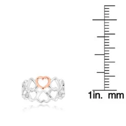 Tiffany & Co. 18K Gold Sterling Silver Tiffany Style Hearts Ring 7 Tiffany & Co. 18K Gold Sterling Silver Tiffany Style Hearts Ring -Its Hot Jewelry Shop 18k rose gold sterling silver tiffany hearts ring ruler