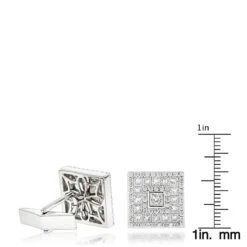 18K White Gold Round & Princess Diamond Designer Cufflinks 4.59ct -Its Hot Jewelry Shop 18k round princess diamond designer cufflinks 459ct p 6028 rulerwh