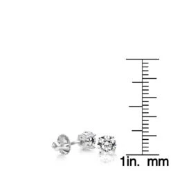 One Carat 18K White Gold 4 Prong Round Diamond Stud Earrings 13 One Carat 18K White Gold 4 Prong Round Diamond Stud Earrings -Its Hot Jewelry Shop 18k white gold 4 prong round diamond stud earrings 15c p 21 rulerwh
