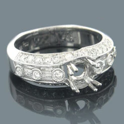 18K White Gold Diamond Engagement Ring Setting 0.82ct