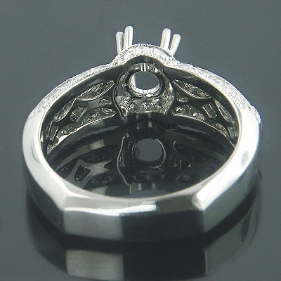 18K White Gold Diamond Engagement Ring Setting 0.82ct 4 18K White Gold Diamond Engagement Ring Setting 0.82ct - Image 2