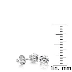 18K White Gold 4 Prong Round Diamond Stud Earrings 1.5 Carats -Its Hot Jewelry Shop 18k yellow gold 4 prong round diamond stud earrings 15 p 24 rulerwh