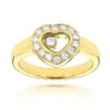 18K Yellow Gold Chopard Floating Happy Diamonds Heart Ring For Women 0.29ct -Its Hot Jewelry Shop 18k yellow gold chopard floating happy diamonds heart ring for women 029ct ye