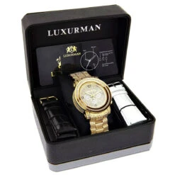 18k Yellow Gold Pltd Fully Iced Out Large Men's Diamond Watch Luxurman Escalade 48mm 3.5ct 10 18k Yellow Gold Pltd Fully Iced Out Large Men's Diamond Watch Luxurman Escalade 48mm 3.5ct -Its Hot Jewelry Shop 18k yellow gold pltd oversized mens diamond watch fully iced out luxurman escalade 35ct 968854 box