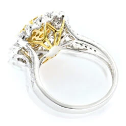 2 Carat 14K White Gold White And Yellow Diamonds Flower Ladies Ring By Luxurman -Its Hot Jewelry Shop 2 carat 14k gold white and yellow diamonds flower ladies ring by luxurman backwh