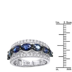 4 Carat Diamond And Sapphire Cocktail Ring For Women 14K Yellow Gold Luxurman Band -Its Hot Jewelry Shop 2 carat diamond and sapphire cocktail ring for women 14k gold luxurman band rulerwh