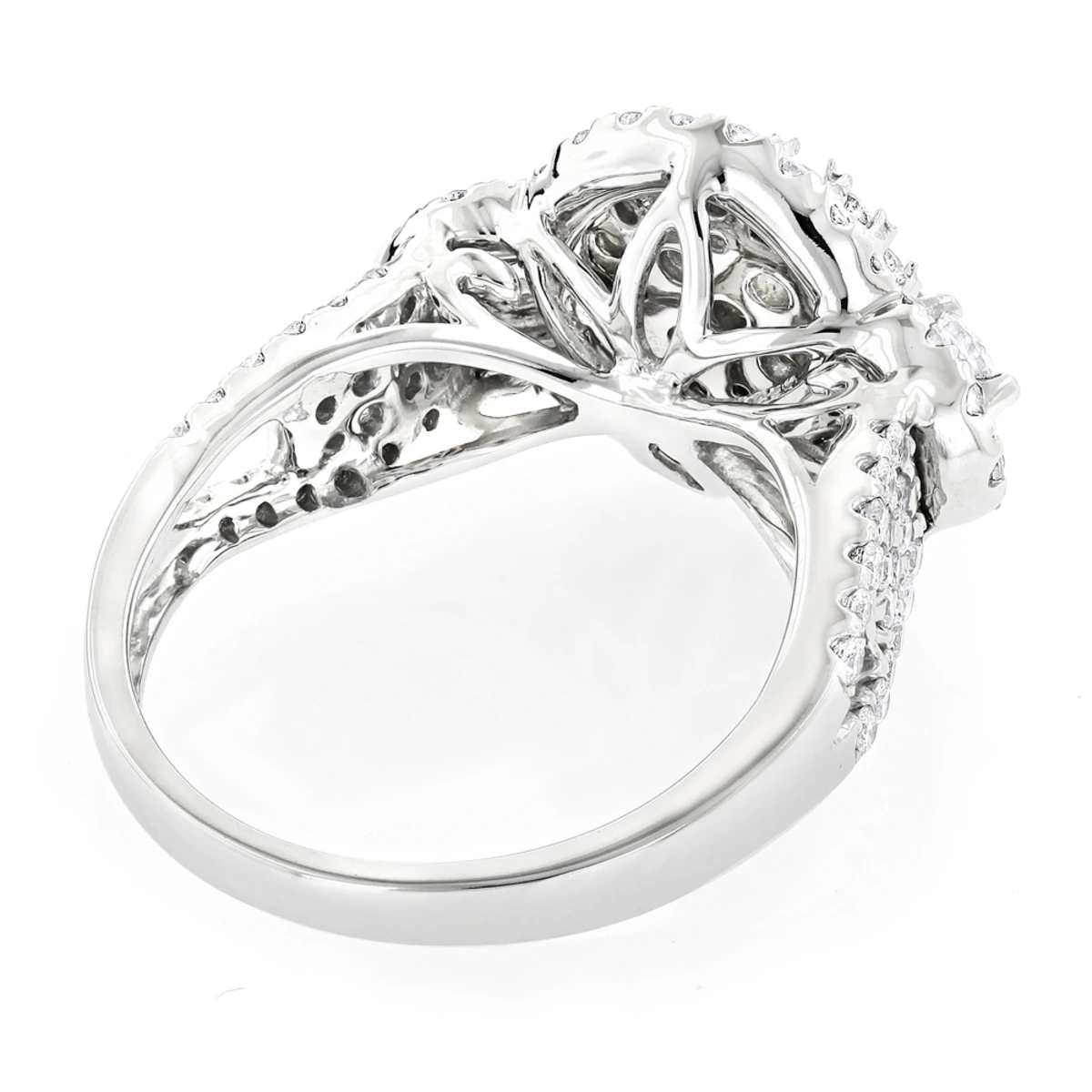 2 Carat Diamond Engagement Ring Cluster Set Diamonds 14K White Gold By Luxurman 6 2 Carat Diamond Engagement Ring Cluster Set Diamonds 14K White Gold By Luxurman - Image 4