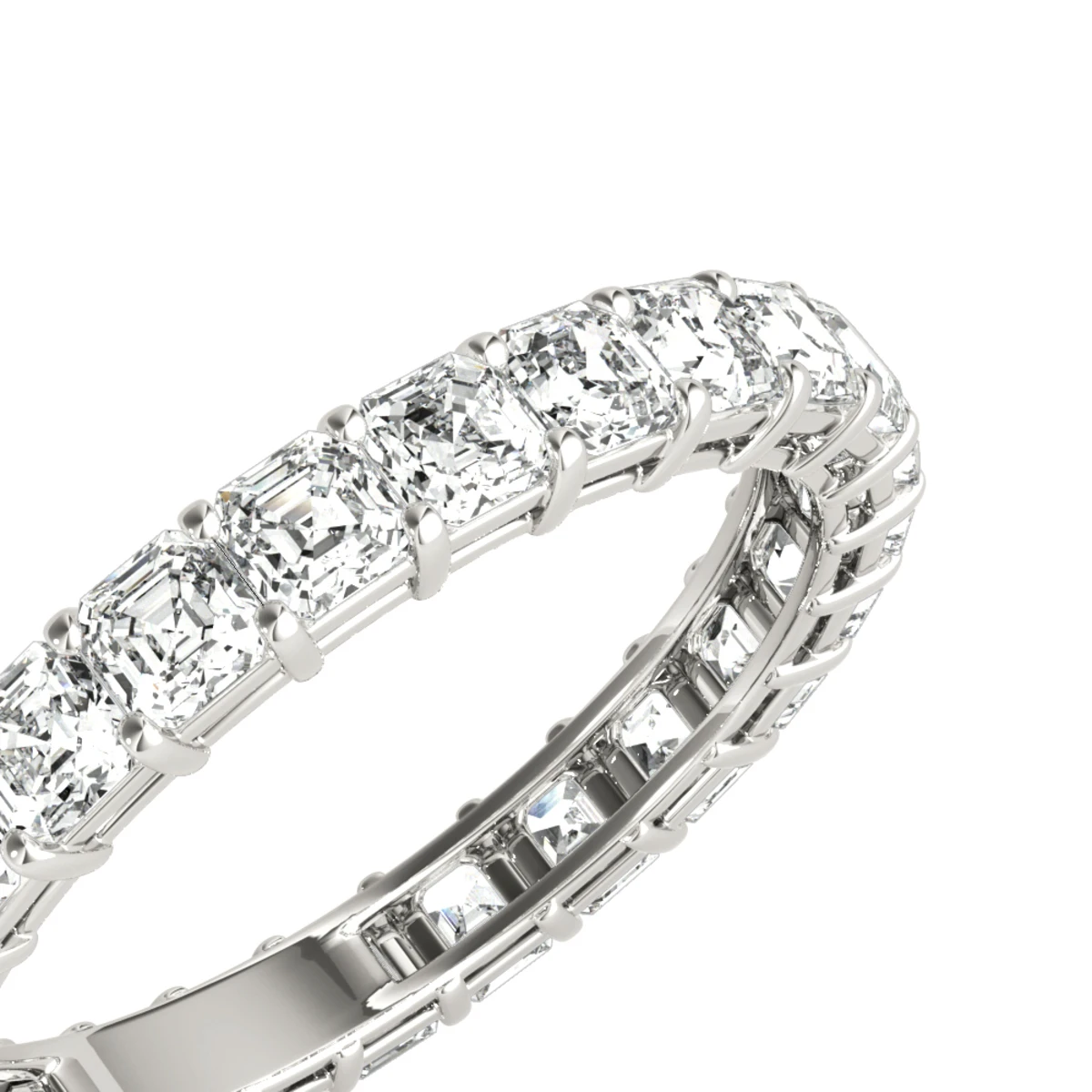 2 Carat Platinum Asscher Cut Diamond Eternity Band Diamond Anniversary Ring 6 2 Carat Platinum Asscher Cut Diamond Eternity Band Diamond Anniversary Ring - Image 4